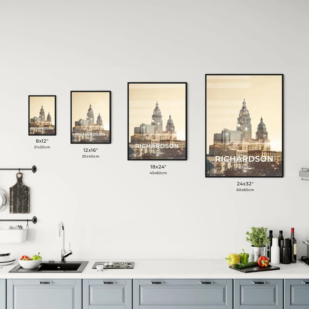 Richardson Skyline Iconography Double Exposure Poster Office Art