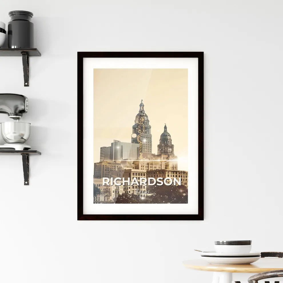 Richardson Skyline Iconography Double Exposure Poster Framed Print