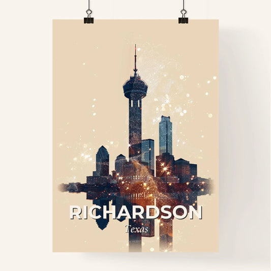 Richardson Skyline Art: Double Exposure Magic Poster