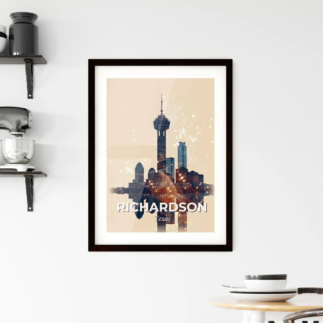 Richardson Skyline Art: Double Exposure Magic Framed Print