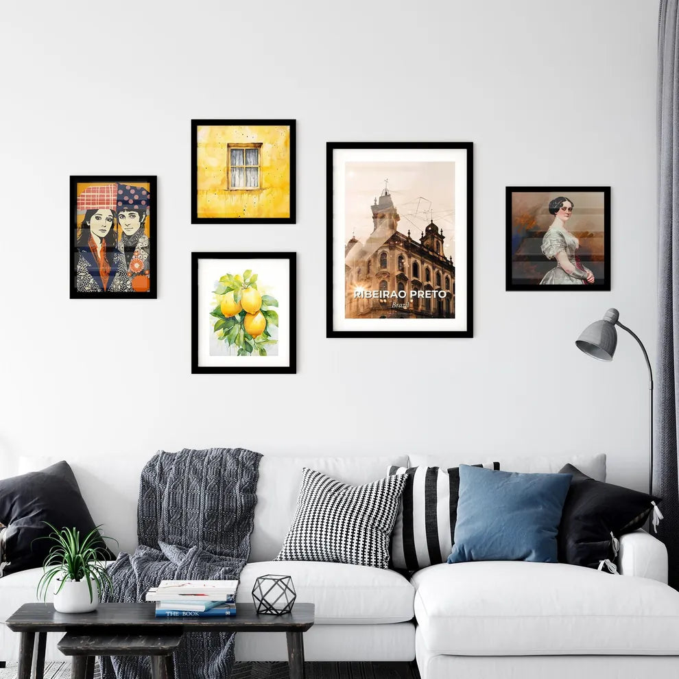 Ribeirao Preto City Skyline Double Exposure Poster Wall Art