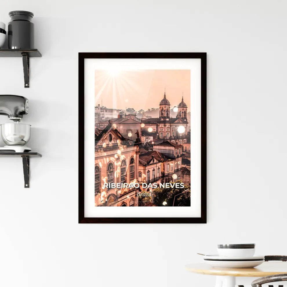 Ribeirao das Neves City Lights Icon Poster Framed Print
