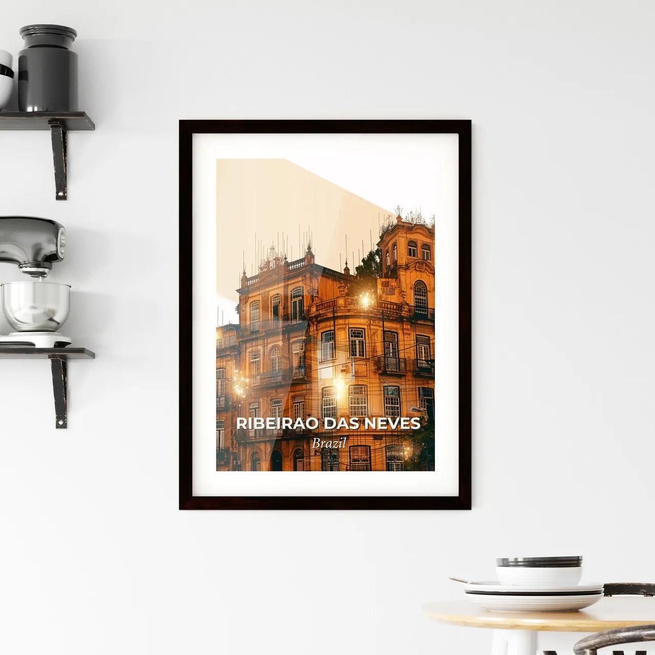 Ribeirao das Neves Skyline Architecture Double Exposure Framed Print