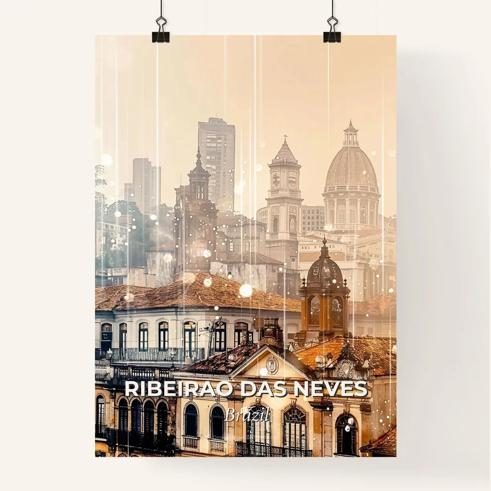 Ribeirao das Neves: Skyline and Architecture Double Exposure Poster
