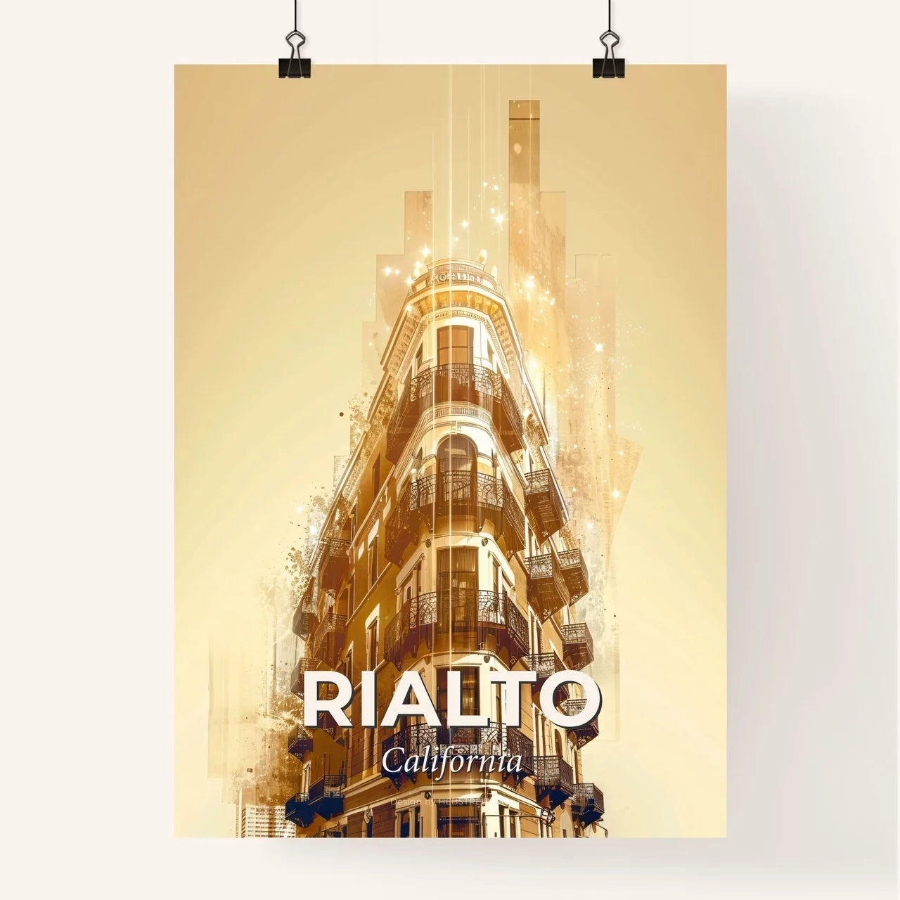 Rialto City Lights Poster Skyline Poster