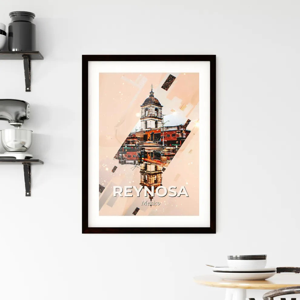 Reynosa City: Local Icons Double Exposure Art Framed Print