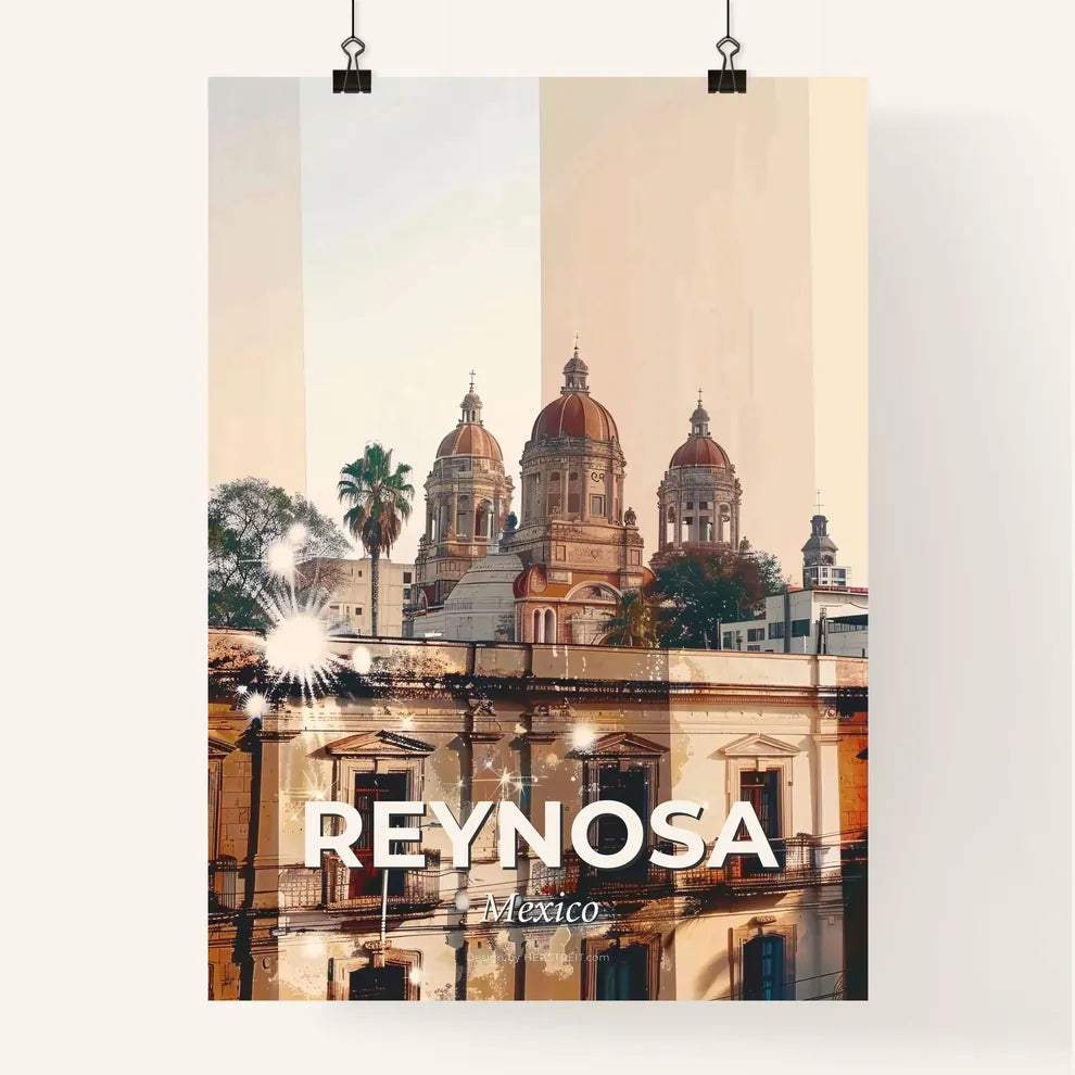 Reynosa Cityscape Double Exposure Skyline Poster Art Poster