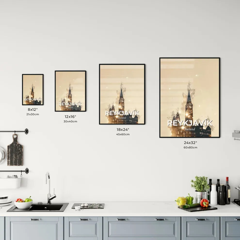 Reykjavík: City Silhouette in Double Exposure Office Art