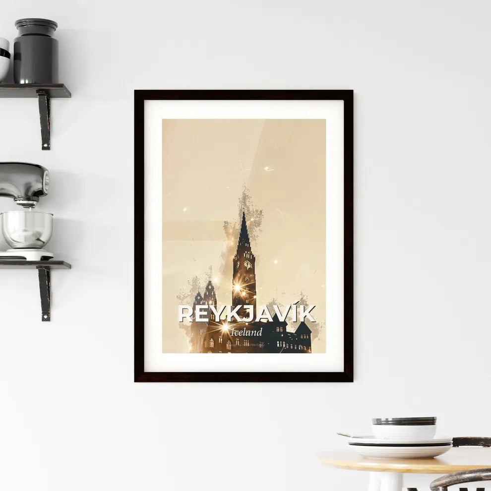 Reykjavík: City Silhouette in Double Exposure Framed Print