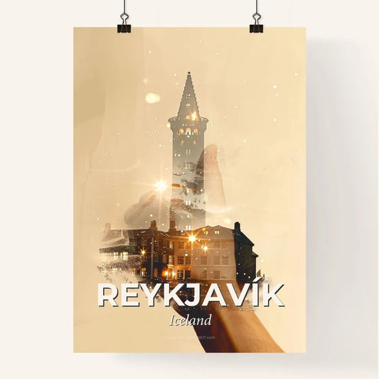 Reykjavík Skyline Composite Art Poster Poster