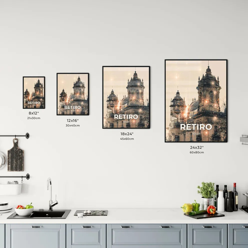 Retiro Spain Double Exposure Art City Skyline Poster Office Art