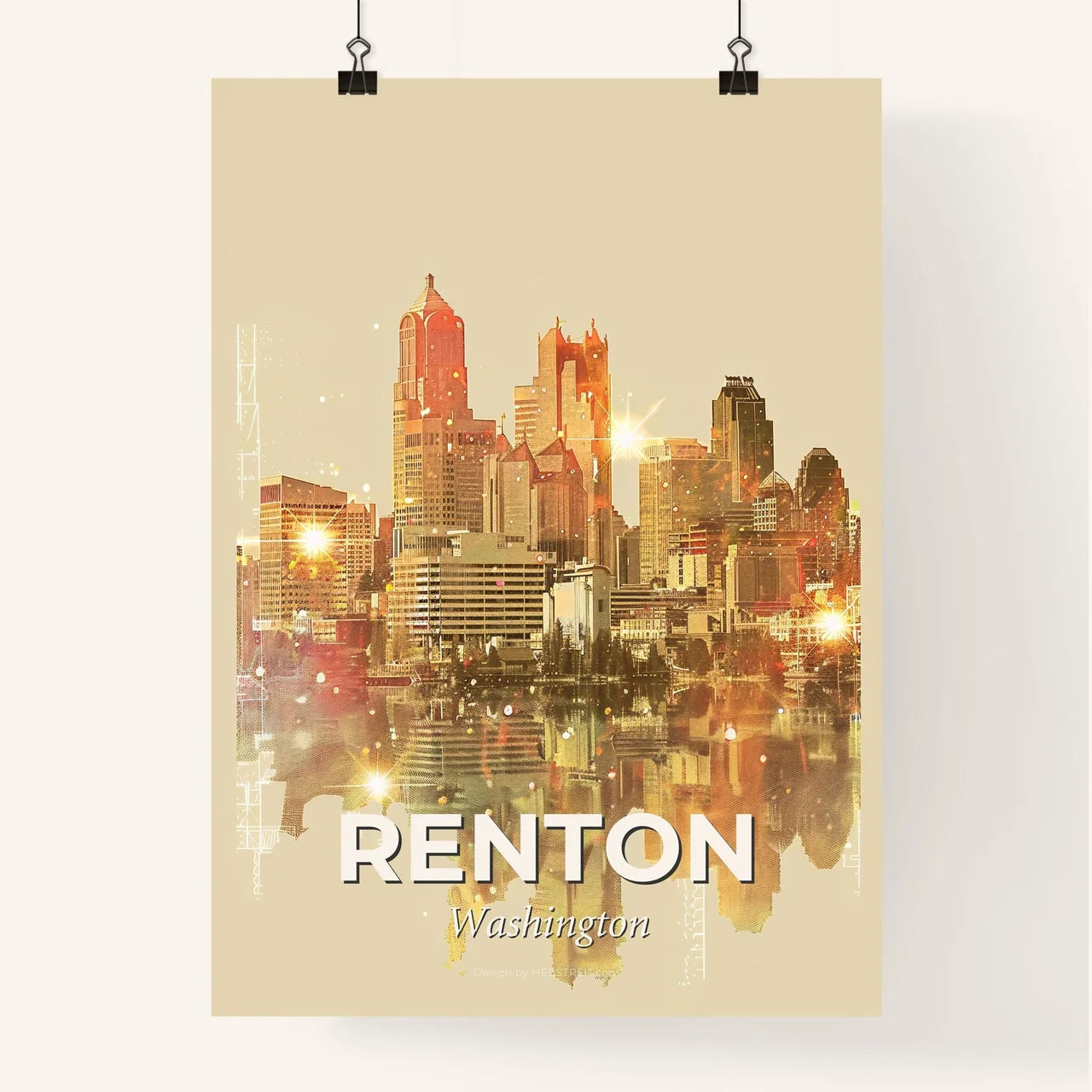 Renton Skyline Art: Iconic Cityscape Panorama Poster