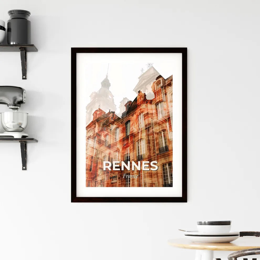 Rennes Double Exposure Skyline Composite Masterpiece Framed Print