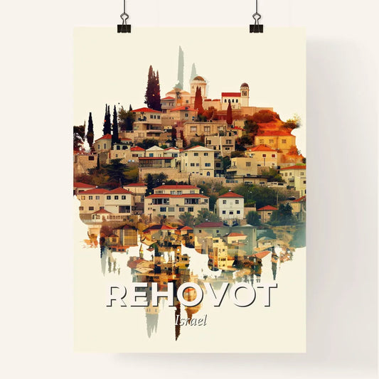 Rehovot Double Exposure Skyline Poster: City Beauty in Print Poster