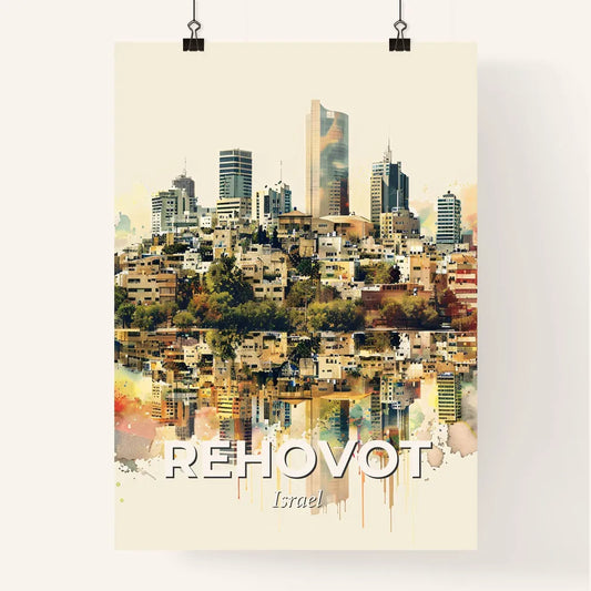 Rehovot: Architectural Sparkle on Beige Poster