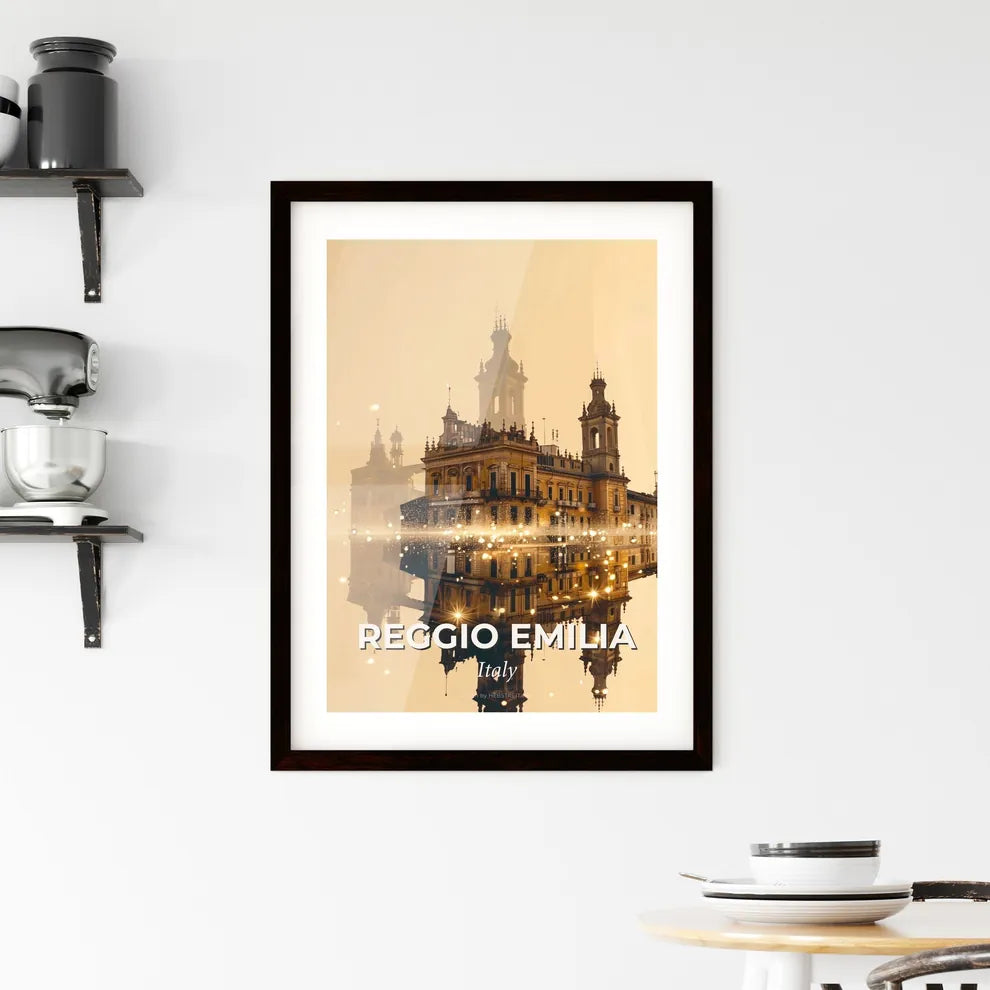 Reggio Emilia Cityscape Double Exposure Art Print Framed Print
