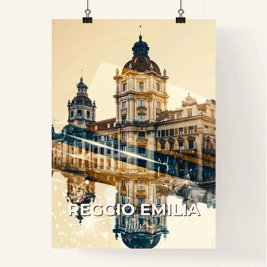 Reggio Emilia Cityscape Skyline Art with Sparkles Poster