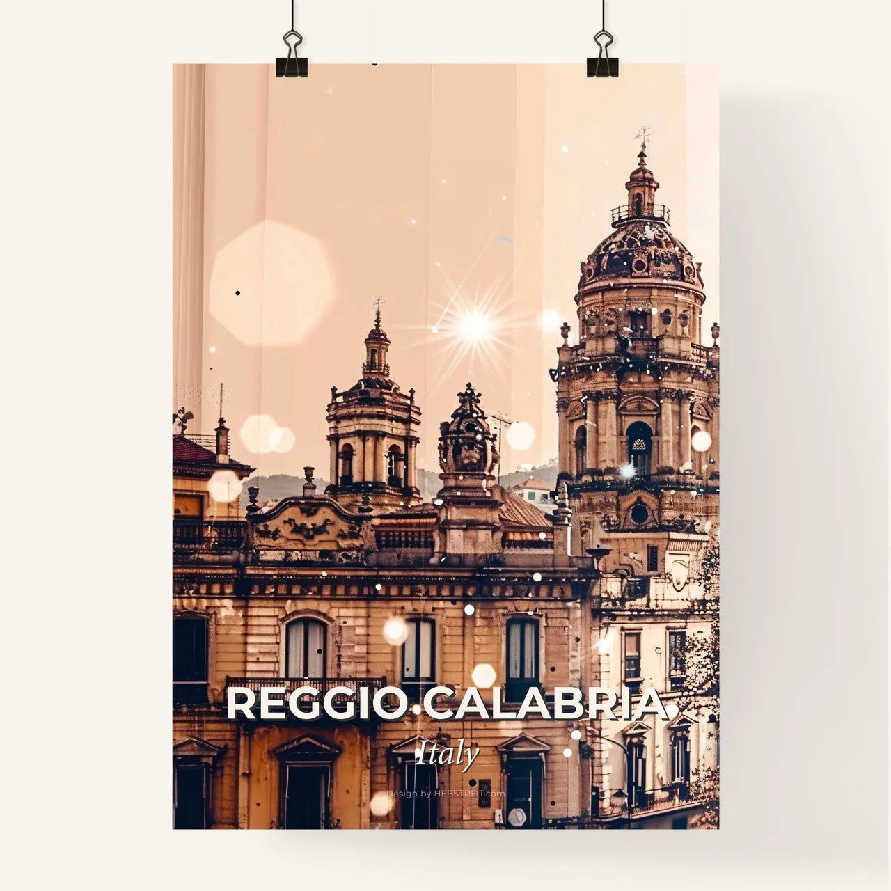 Reggio Calabria City Skyline Iconic Architecture Poster Poster