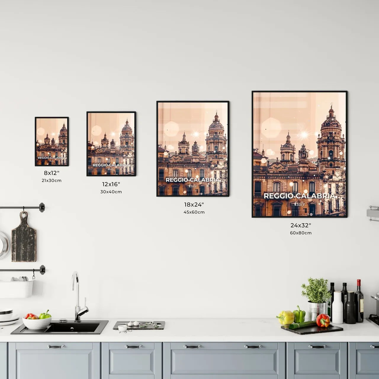 Reggio Calabria City Skyline Iconic Architecture Poster Office Art