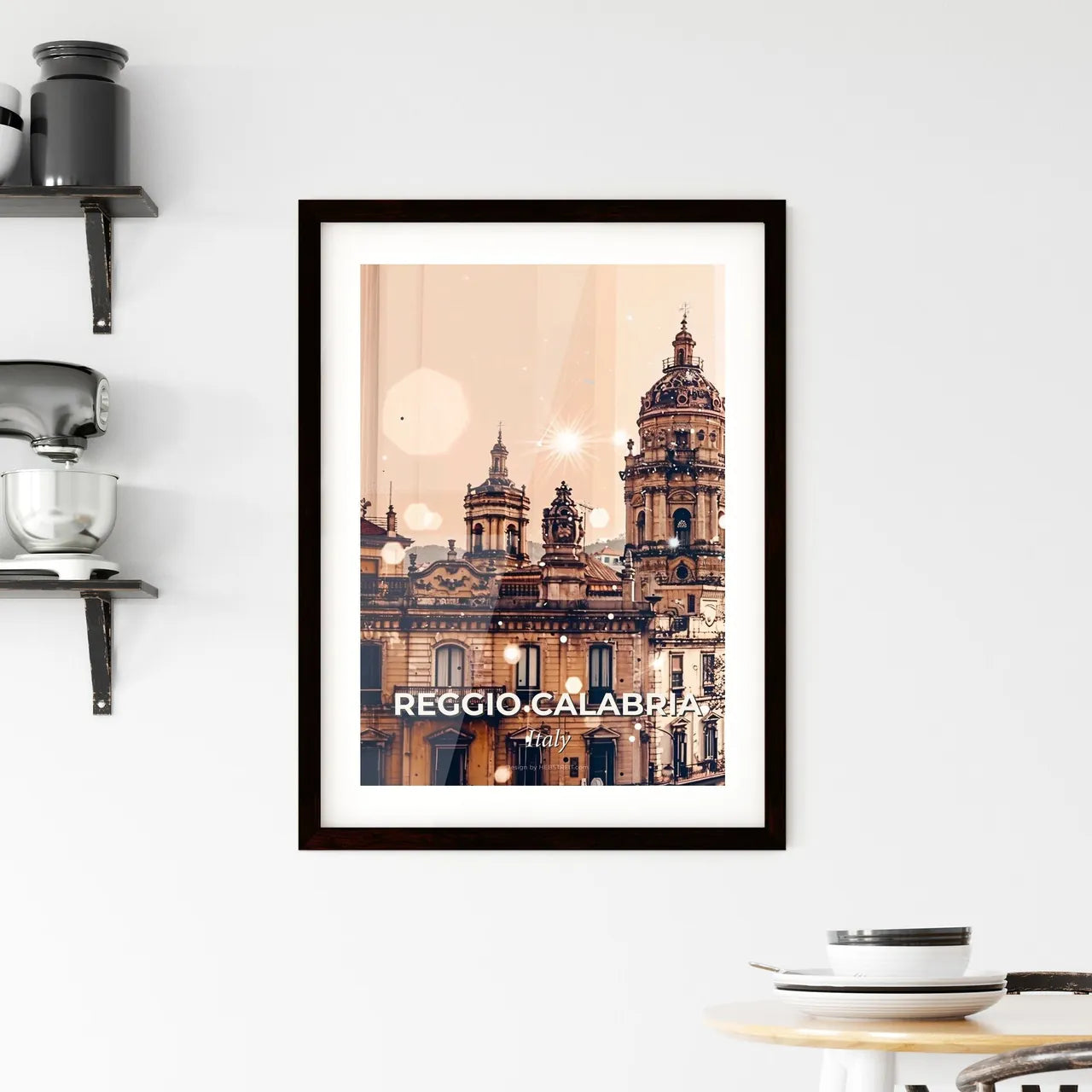 Reggio Calabria City Skyline Iconic Architecture Poster Framed Print