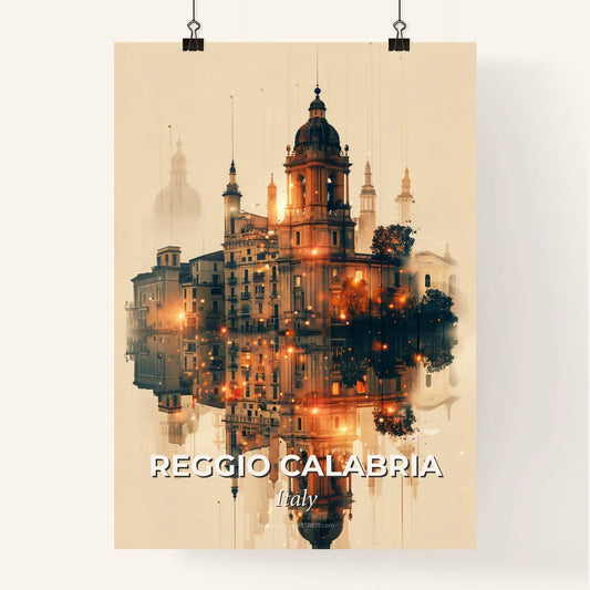 City Skyline Night Glam Italy Architecture Poster