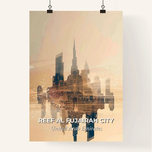 Reef Al Fujairah City Poster: Traditional Architecture and Modern Skyline Poster