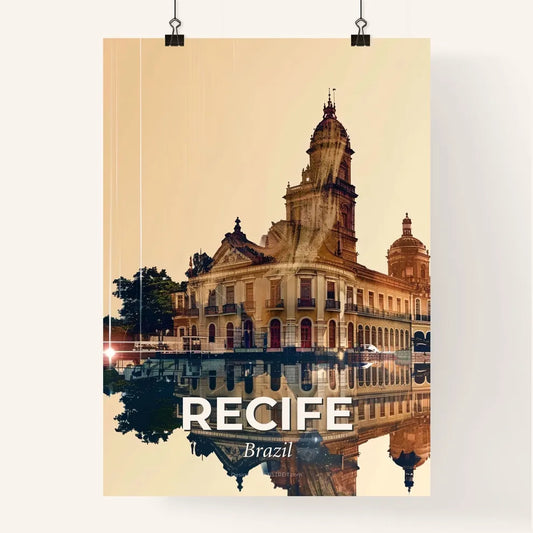 Recife Skyline Double Exposure Composite Art Poster Poster