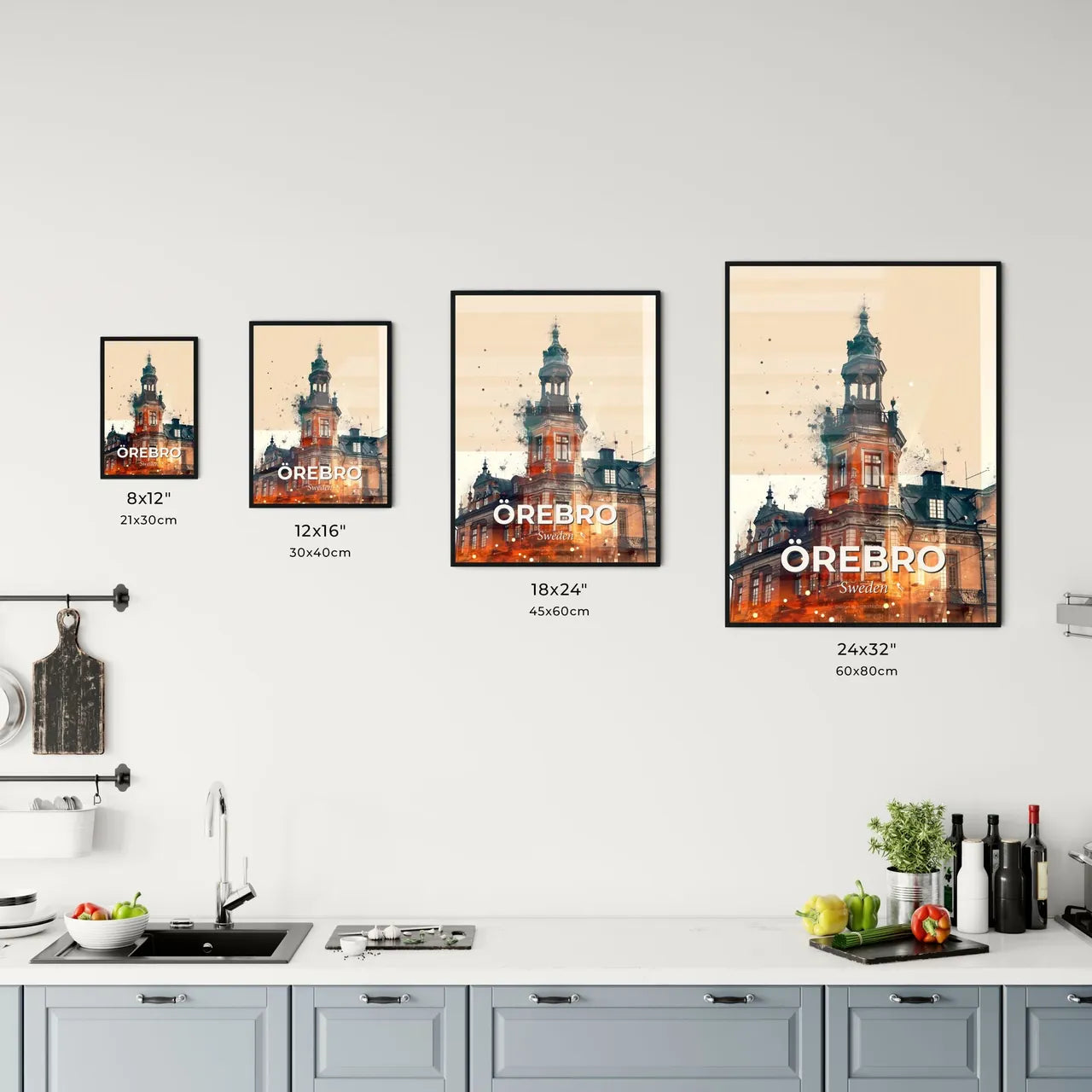 Örebro Cityscape Double Exposure Skyline Art Office Art