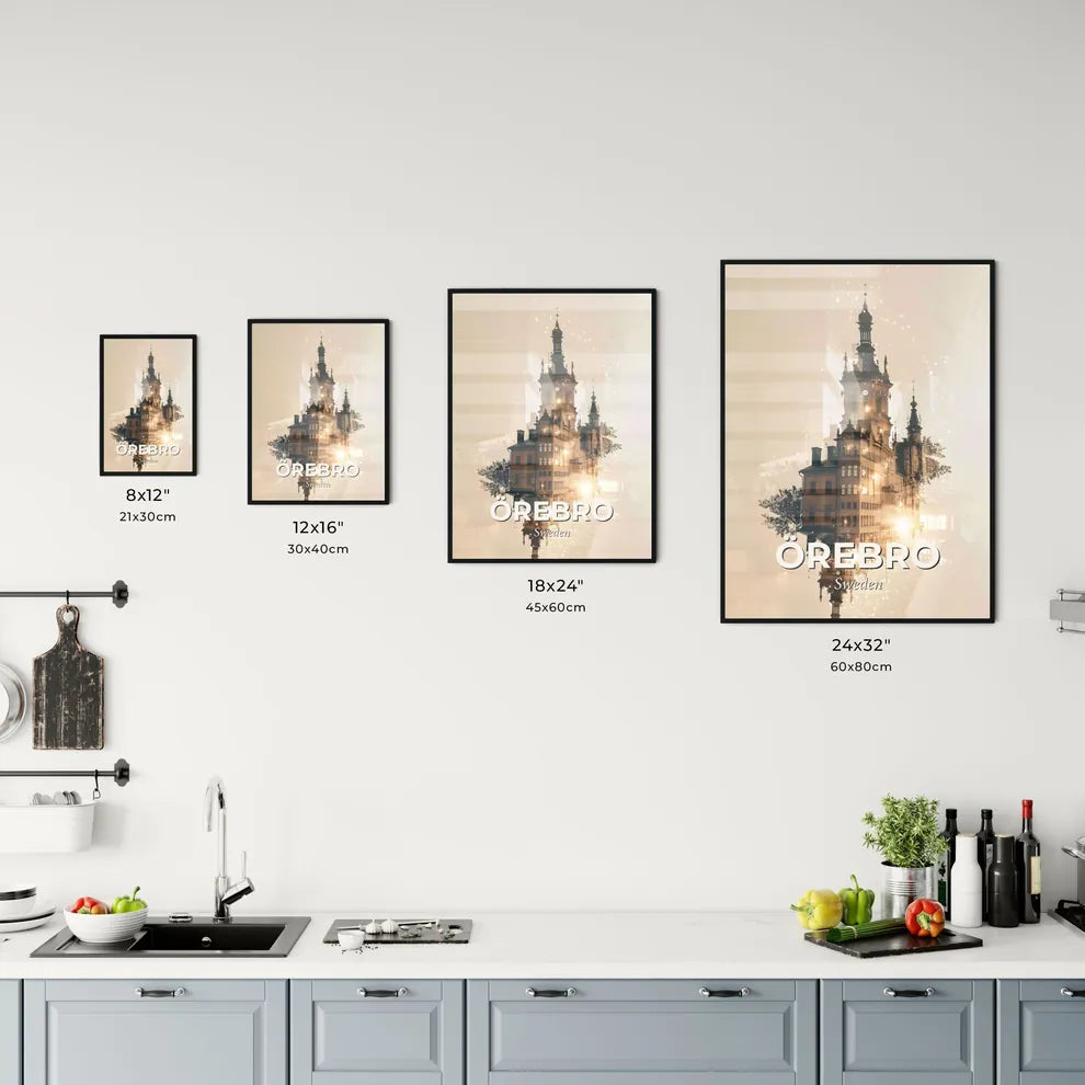 Örebro Skyline Composite Art City Poster Office Art