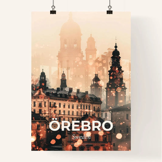 Örebro, Sweden City Icons Double Exposure Art Poster