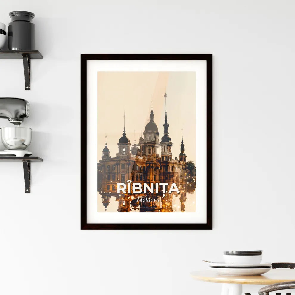 Râbnița Skyline Double Exposure Composite Art Framed Print