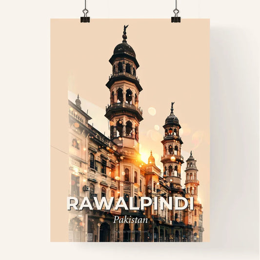 Rawalpindi Pakistan Skyline Night Glow Artwork Poster