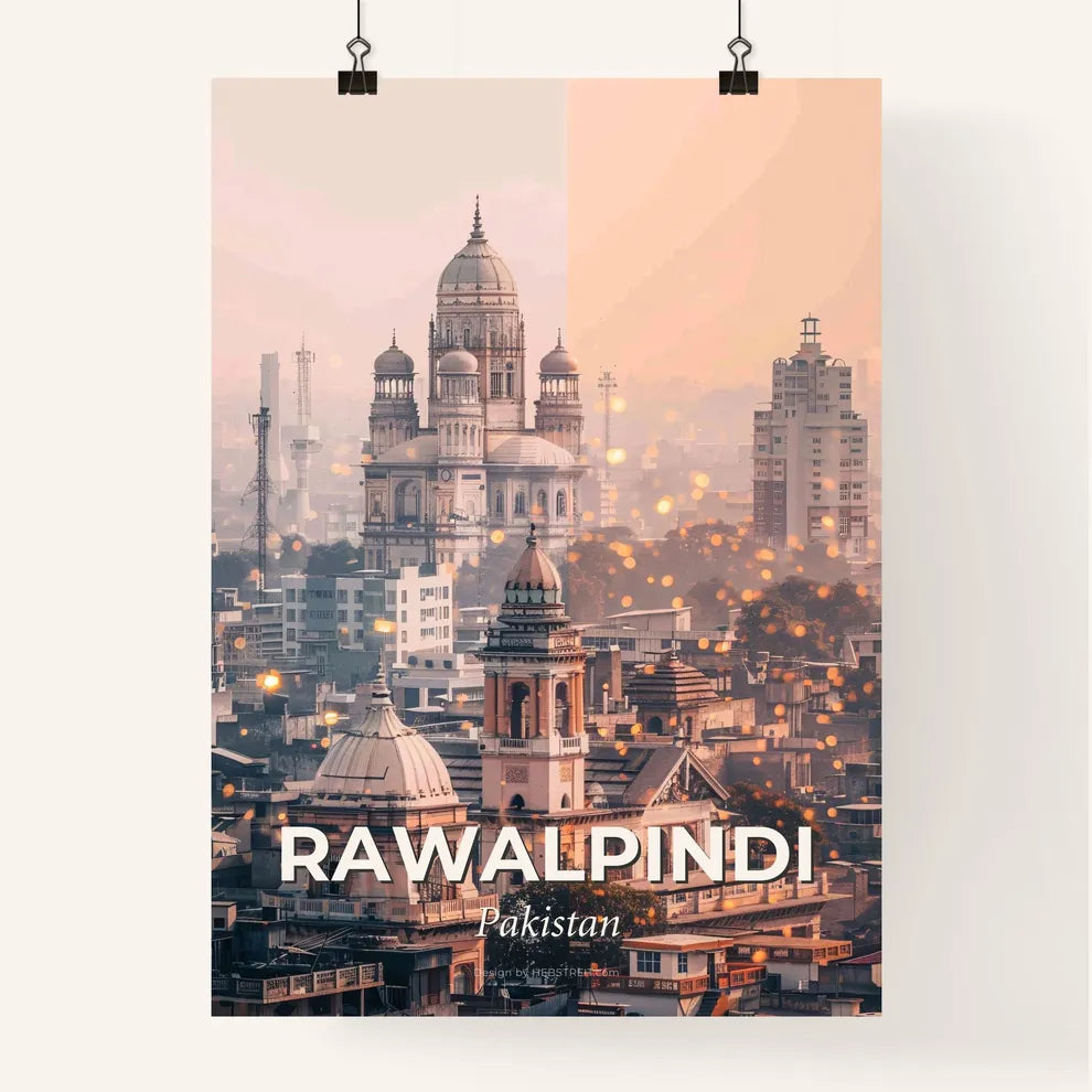 Rawalpindi Architecture Skyline on Beige Poster