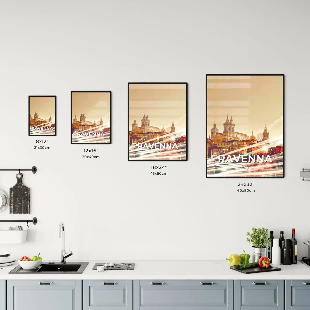 Ravennas Art Deco Architectural Skyline Cityscape Collage Office Art