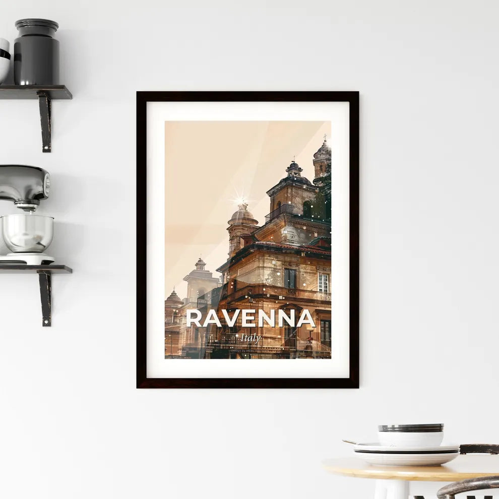 Ravenna: City Lights Architectural Skyline Art Deco Framed Print