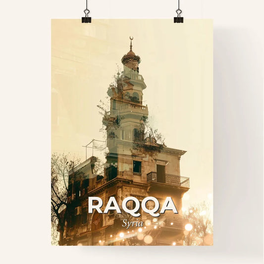 Raqqa City Skyline Iconic Art Double Exposure Poster