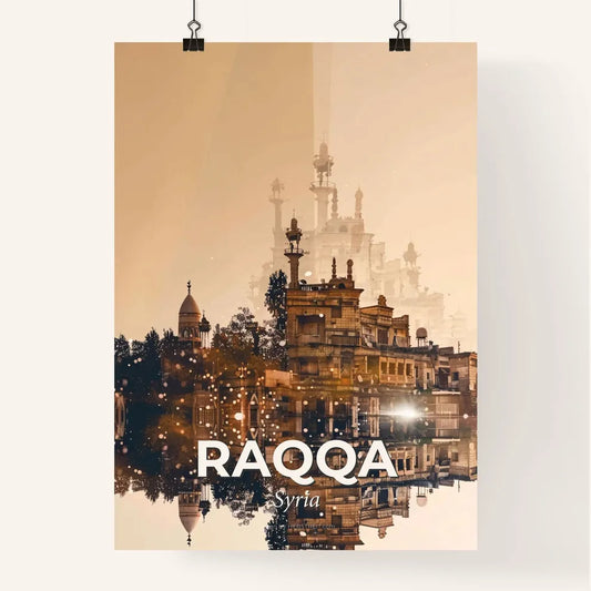 Raqqa Cityscape Beige Poster Night Light Hues Poster