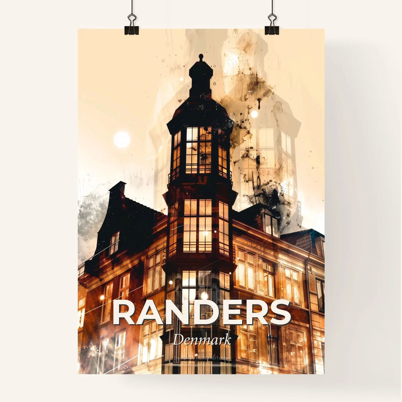 Randers Skyline Poster Art Poster