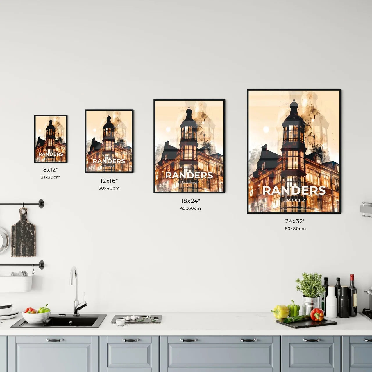 Randers Skyline Poster Art Office Art