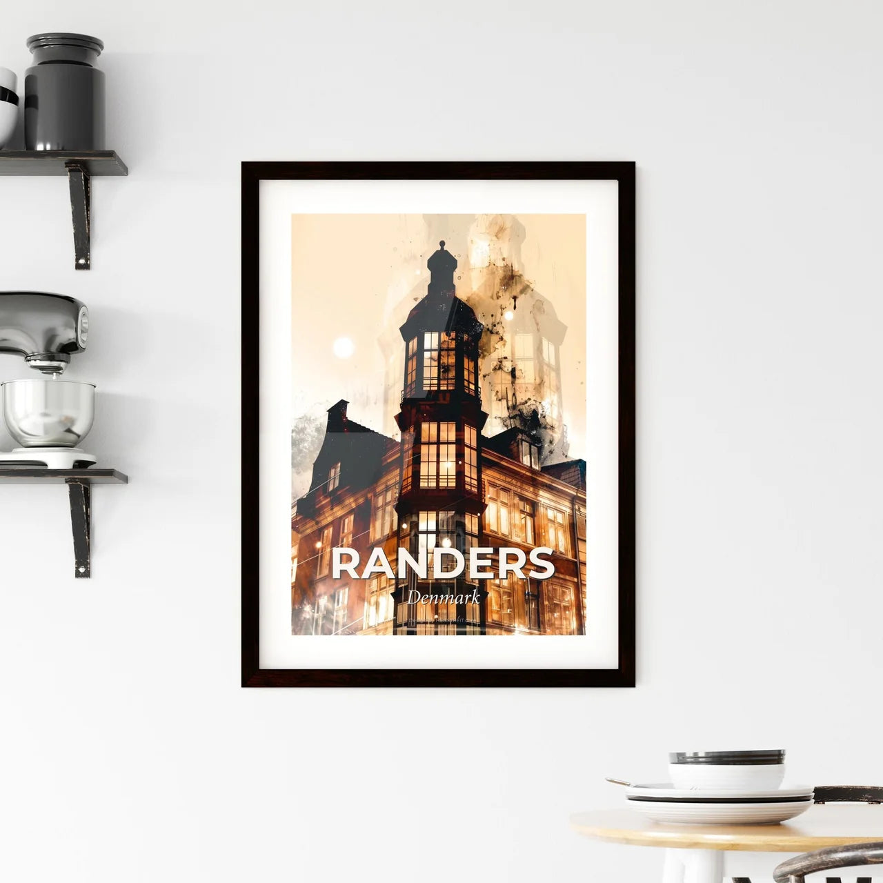 Randers Skyline Poster Art Framed Print