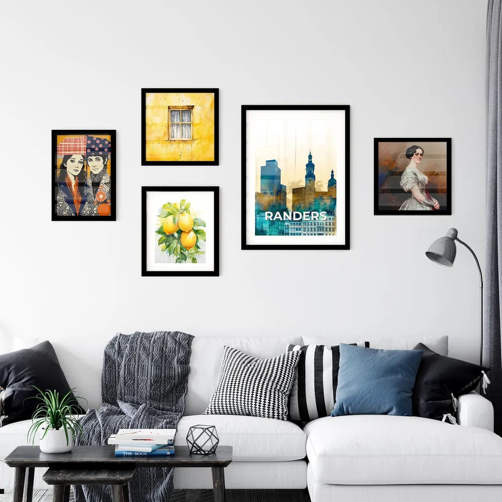 Randers City Skyline Poster Art Wall Art