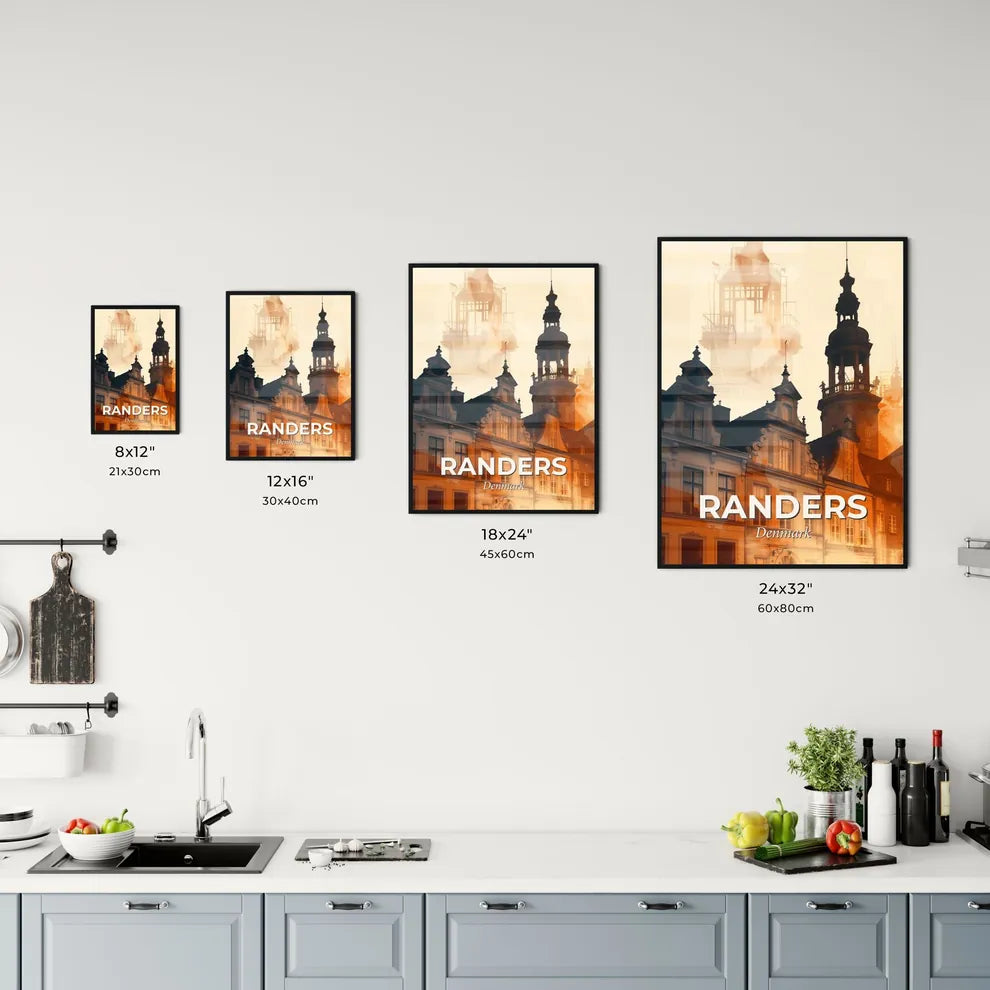Randers Skyline Photographic Art Deco Poster Office Art