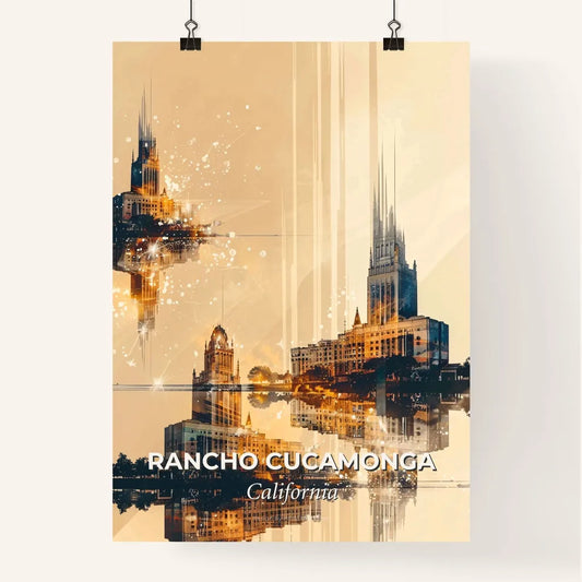 Rancho Cucamonga Skyline Cityscape Poster Art Poster
