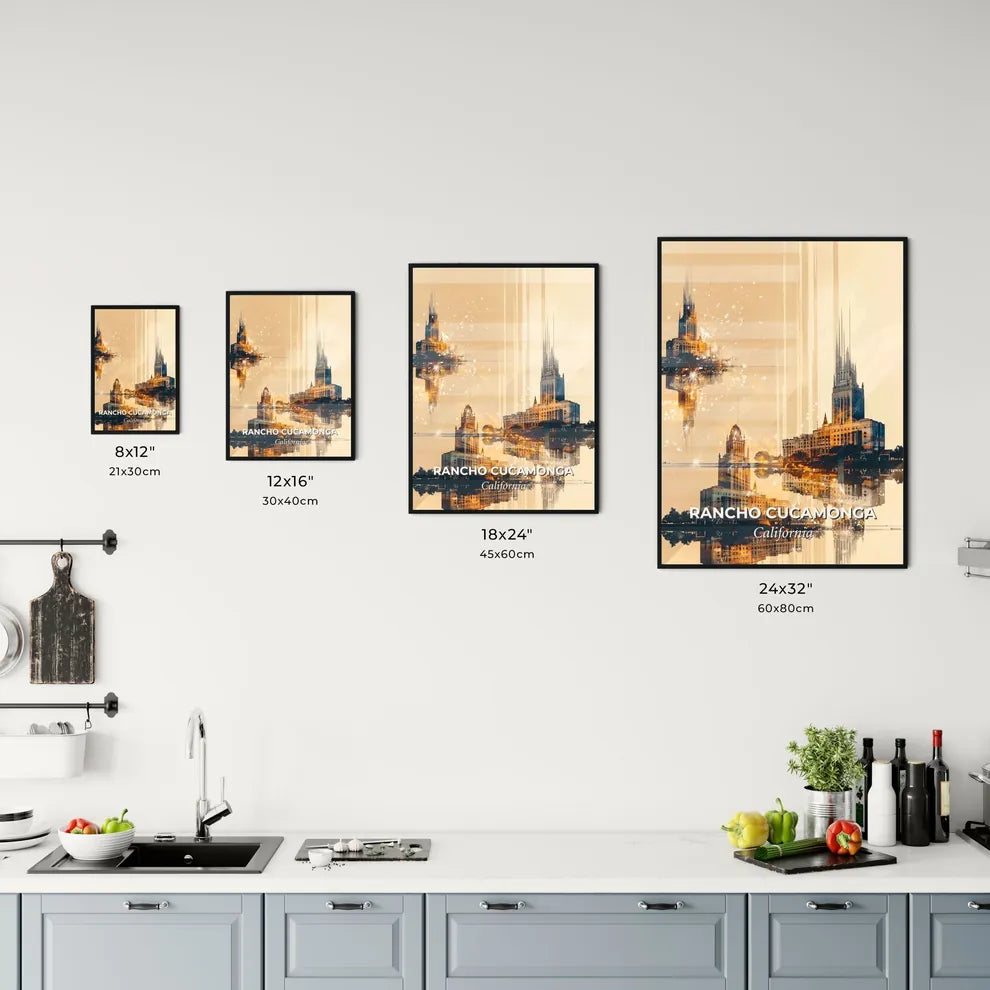 Rancho Cucamonga Skyline Cityscape Poster Art Office Art