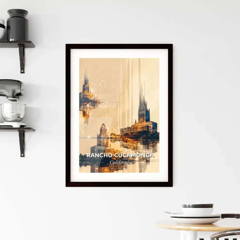 Rancho Cucamonga Skyline Cityscape Poster Art Framed Print