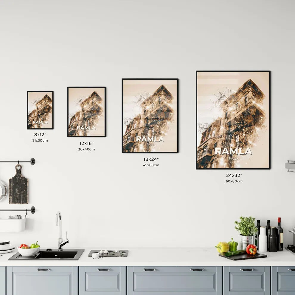 Ramla City Skyline Double Exposure Artwork Office Art