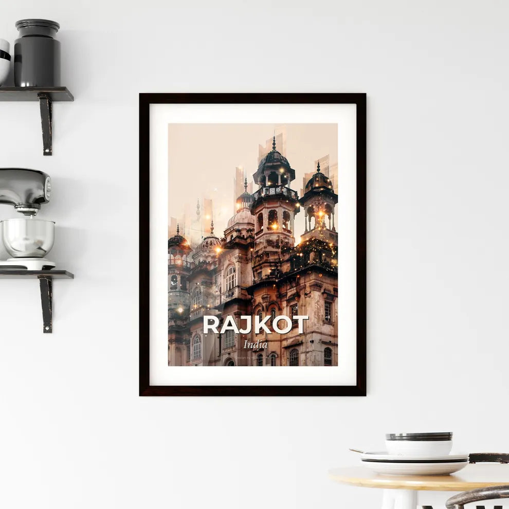 Rajkot, India: Double Exposure Metropolis Panorama Framed Print
