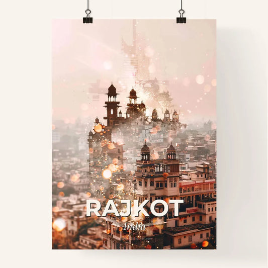 Rajkot India Double Exposure Art Composite Skyline Poster