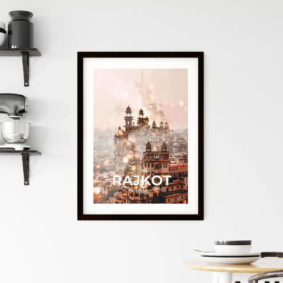 Rajkot India Double Exposure Art Composite Skyline Framed Print