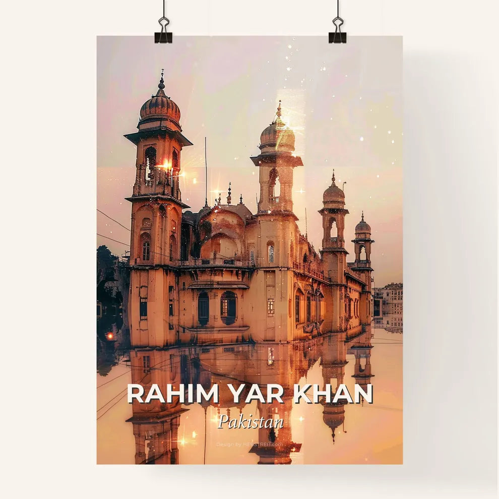 Rahim Yar Khan City Skyline Double Exposure Composite Poster
